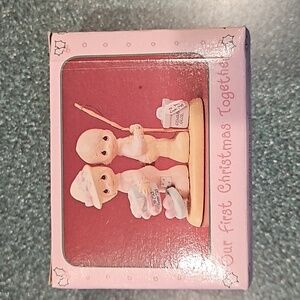 NIB Vintage precious moments figurine our first Christmas miniature